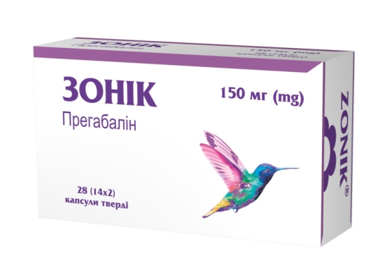 ЗОНІК капсули тверді по 150 мг, по 14 капсул у блістері; по 2 блістери у картонній упаковці